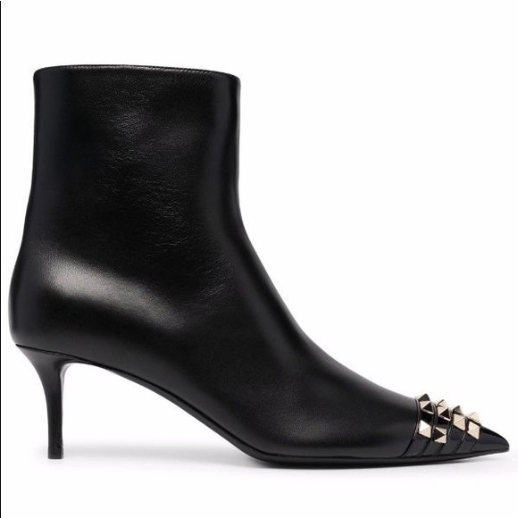 Valentino Garavani | Rockstud Alcove Leather Ankle Boots - Picture 2 of 15